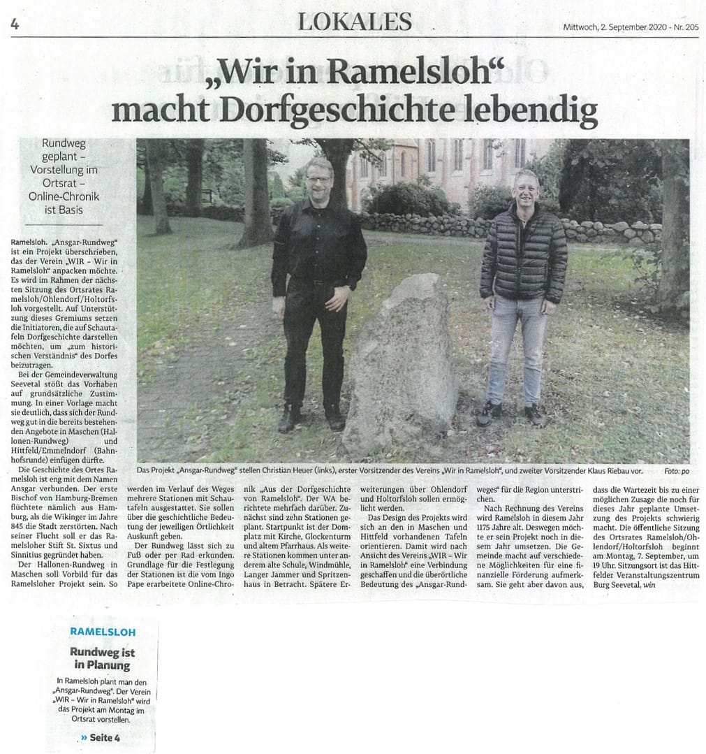 Neues Projekt – der „Ansgar-Rundweg“ soll entstehen